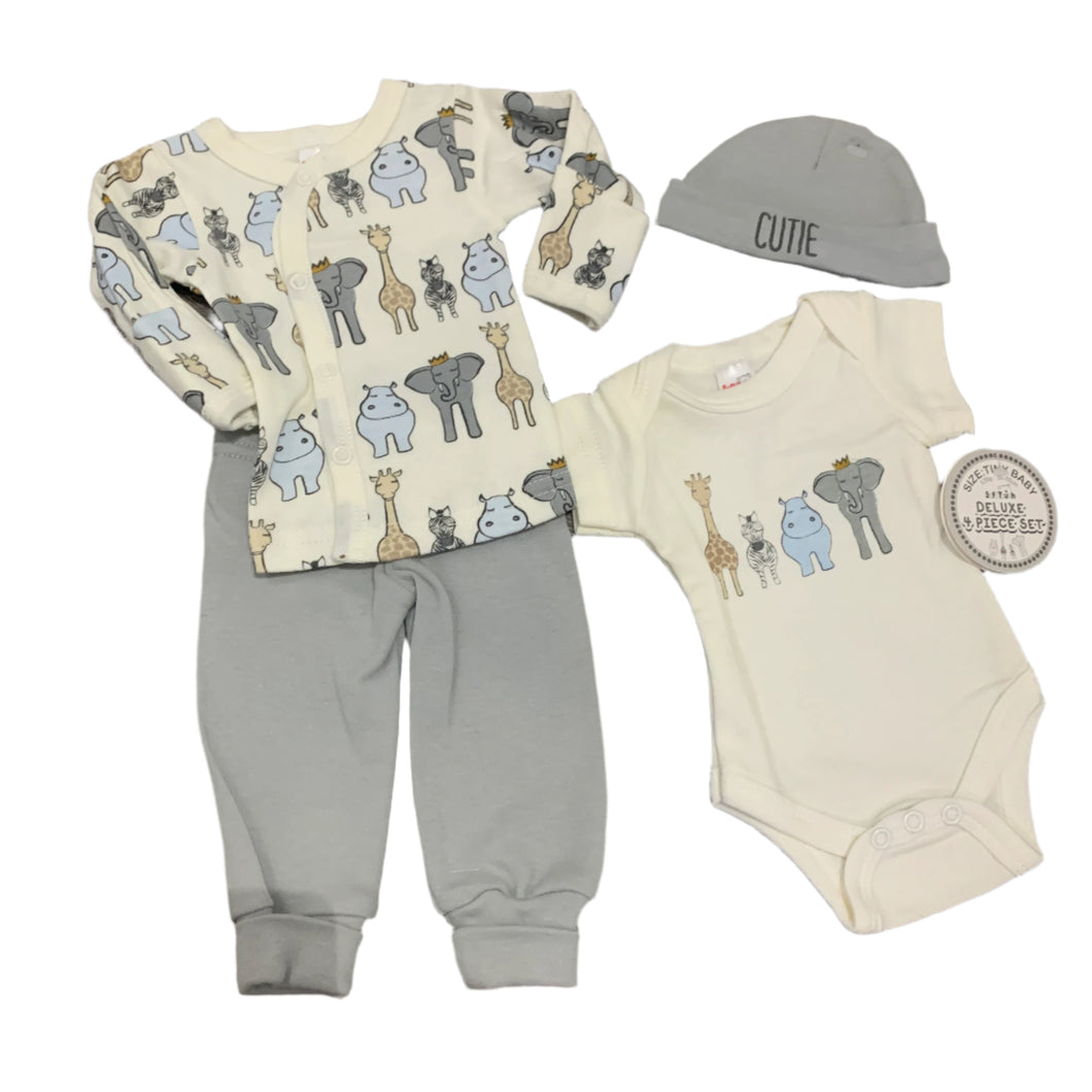 Newborn Baby Boy's or Girl's 4 Piece Outfit Suit