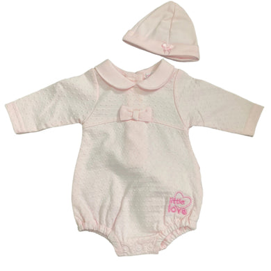Baby Girl's Premature Prem Tiny Baby Romper  in Pink with Bow - 9909