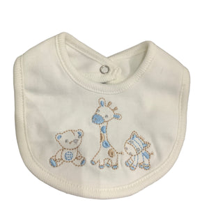 Tiny Baby & Premature Baby Boy's or Girl's 4 PieceOutfit in Ivory & Pale Blue -4262