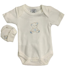 Load image into Gallery viewer, Tiny Baby &amp; Premature Baby Boy&#39;s or Girl&#39;s 4 PieceOutfit in Ivory &amp; Pale Blue -4262