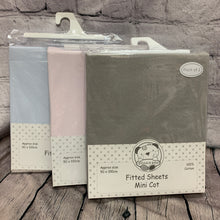 Load image into Gallery viewer, Fitted Cotton Interlock Mini Cot Sheets Size  Fits Up To 100 x 50 cms