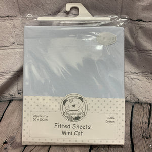 Fitted Cotton Interlock Mini Cot Sheets Size  Fits Up To 100 x 50 cms