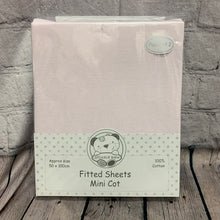 Load image into Gallery viewer, Fitted Cotton Interlock Mini Cot Sheets Size  Fits Up To 100 x 50 cms