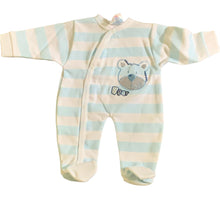 Load image into Gallery viewer, Newborn Tiny Baby Premature Baby Outfit Sets White Pale Blue 100% Cotton - Striped 2267