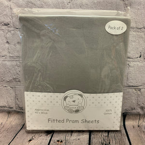Pram Fitted Cotton Interlock - Pack of 2 40 x 80 cms