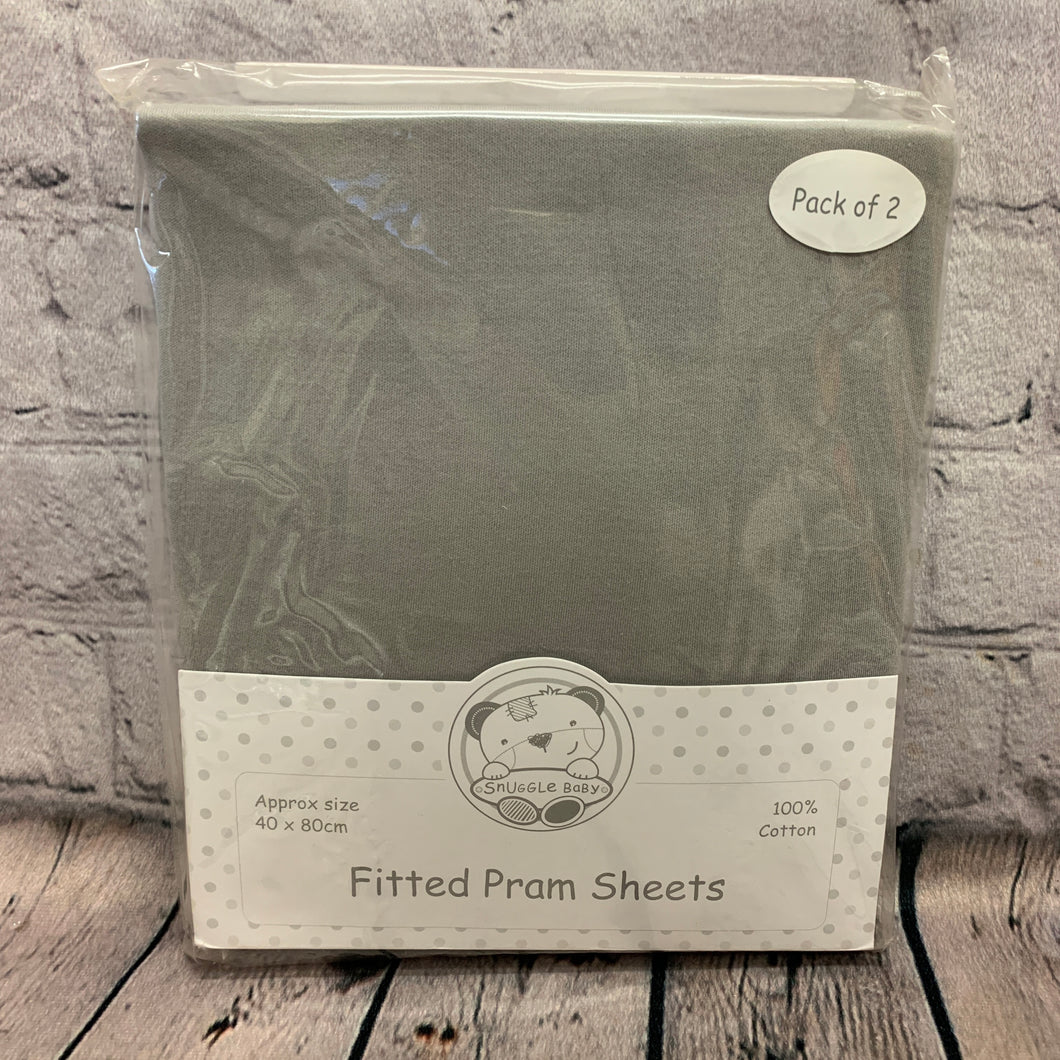 Pram Fitted Cotton Interlock - Pack of 2 40 x 80 cms