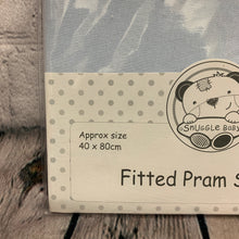 Load image into Gallery viewer, Pram Fitted Pale Blue Cotton Interlock - Pack of 2 40 x 80 cms