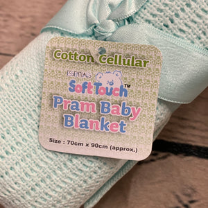 Cotton Cellular Pram or Moses Blanket Basket 70 x 90 cms