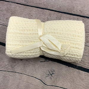 Pram or Moses Basket Cellular Blanket Cream 70 x 90 cms
