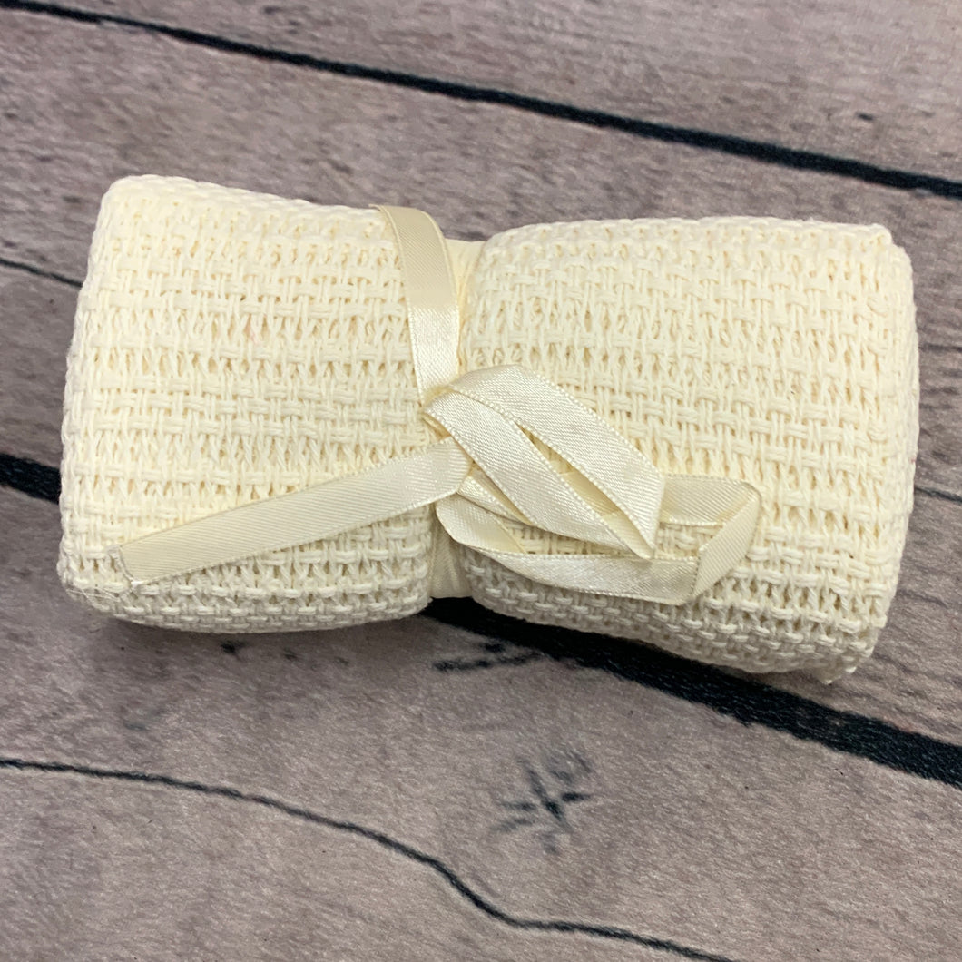 Pram or Moses Basket Cellular Blanket Cream 70 x 90 cms