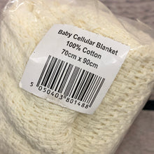 Load image into Gallery viewer, Pram or Moses Basket Cellular Blanket Cream 70 x 90 cms