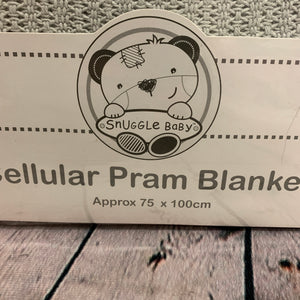 Pram or Moses Basket Grey Cellular Blanket