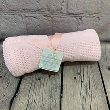Load image into Gallery viewer, Pram or Moses Basket Pink Cellular Blanket 70 x 90 cms