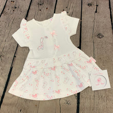Load image into Gallery viewer, White &amp; Pink Premature Preemie Prem Tiny Baby Girl's Dress
