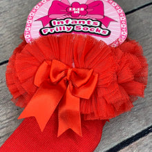 Load image into Gallery viewer, Girl's Tutu Frilly Frou Frou Ankle  Socks Red 0-18 Months