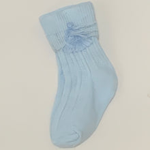 Load image into Gallery viewer, Boys Girls Tassle Ankle Socks Pink Pale Blue