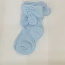 Load image into Gallery viewer, Boys Girls Bobble Ankle Socks Pink Pale Blue White Cream