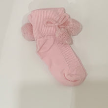 Load image into Gallery viewer, Boys Girls Bobble Ankle Socks Pink Pale Blue White Cream