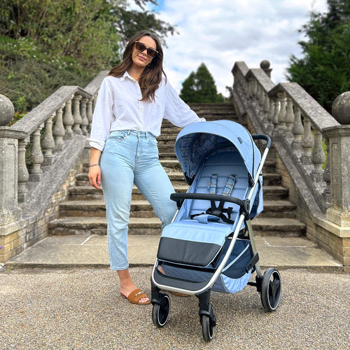 My Babiie MB160 Danny Dyer Collection - Blue Plaid Lay Flat Pushchair
