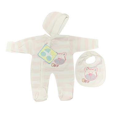 Newborn Tiny Baby Premature Baby Outfit Sets White Pink 100% Cotton - Striped