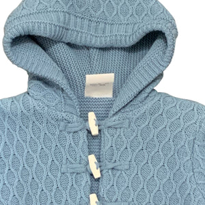 Baby Boys Blue Hooded Knitted Jacket