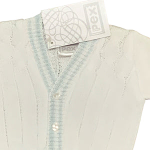 Baby Boys White Knitted Cotton Cardigan Guiseppe from Pex