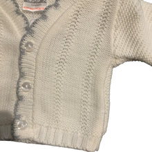 Load image into Gallery viewer, Baby Girls Knitted V Neck Cardigan White &amp; Grey