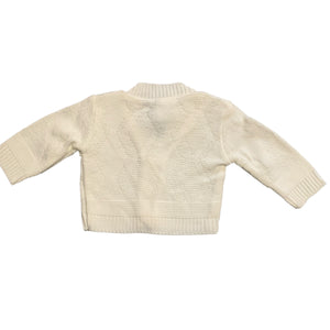 Baby Boys Knitted V Neck Cardigan  White