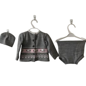 Baby Girls Grey and Pink 3 Piece Outfit