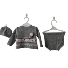 Load image into Gallery viewer, Baby Girls Grey and Pink 3 Piece Outfit