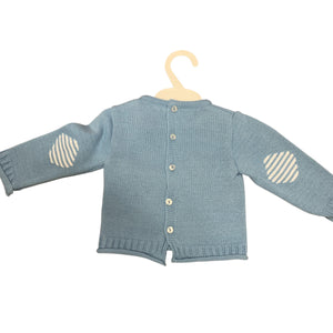 Baby Boy's Blue & White 3 Piece Knitted Outfit