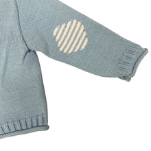 Load image into Gallery viewer, Baby Boy&#39;s Blue &amp; White 3 Piece Knitted Outfit
