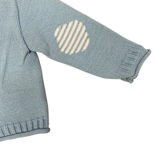 Baby Boy's Blue & White 3 Piece Knitted Outfit