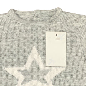 Baby Boy's Grey & White 3 Piece Knitted Outfit