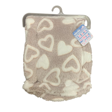 Soft Fleece Baby Wrap Beige & White 75 x 100 cms
