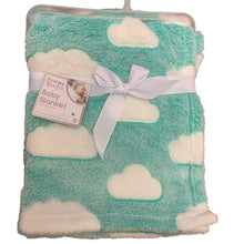Load image into Gallery viewer, Soft Fllece Baby Wrap Mint &amp; White 75 x 100 cms