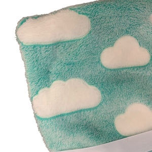 Soft Fllece Baby Wrap Mint & White 75 x 100 cms