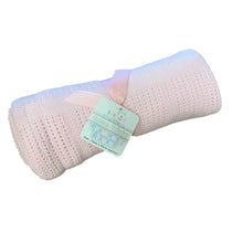 Load image into Gallery viewer, Pram or Moses Basket Pink Cellular Blanket 70 x 90 cms