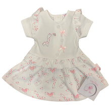 Load image into Gallery viewer, White &amp; Pink Premature Preemie Prem Tiny Baby Girl's Dress