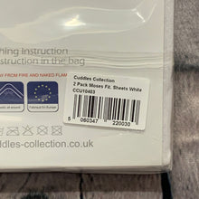 Load image into Gallery viewer, Pram or Moses Basket Fitted Cotton Interlock Sheets - White  73 x 30 cms