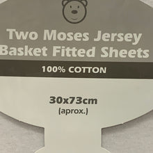 Load image into Gallery viewer, Pram or Moses Basket Fitted Cotton Interlock Sheets - White  73 x 30 cms