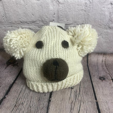 Load image into Gallery viewer, Baby Hat Hats Knitted Double Bobble Bear Face Beige