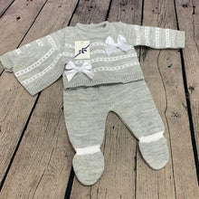 Load image into Gallery viewer, Baby Girl's 3 Piece Knitted Outfit 0-3 Months Pink or Grey
