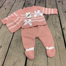 Load image into Gallery viewer, Baby Girl's 3 Piece Knitted Outfit 0-3 Months Pink or Grey