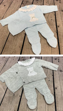 Load image into Gallery viewer, Baby Girl's  or Boy's 3 Piece Knitted Outfit 0-3 Months Pale Blue  or Grey