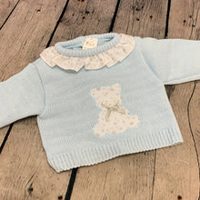 Load image into Gallery viewer, Baby Girl's  or Boy's 3 Piece Knitted Outfit 0-3 Months Pale Blue  or Grey