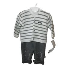 Load image into Gallery viewer, Baby Boys Grey and White Outfit 3-18 Months