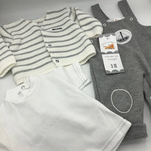 Load image into Gallery viewer, Baby Boys Grey and White Outfit 3-18 Months