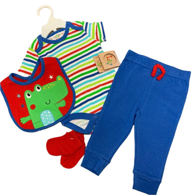 Baby Boys 4 Piece Outfit Red Blue Green