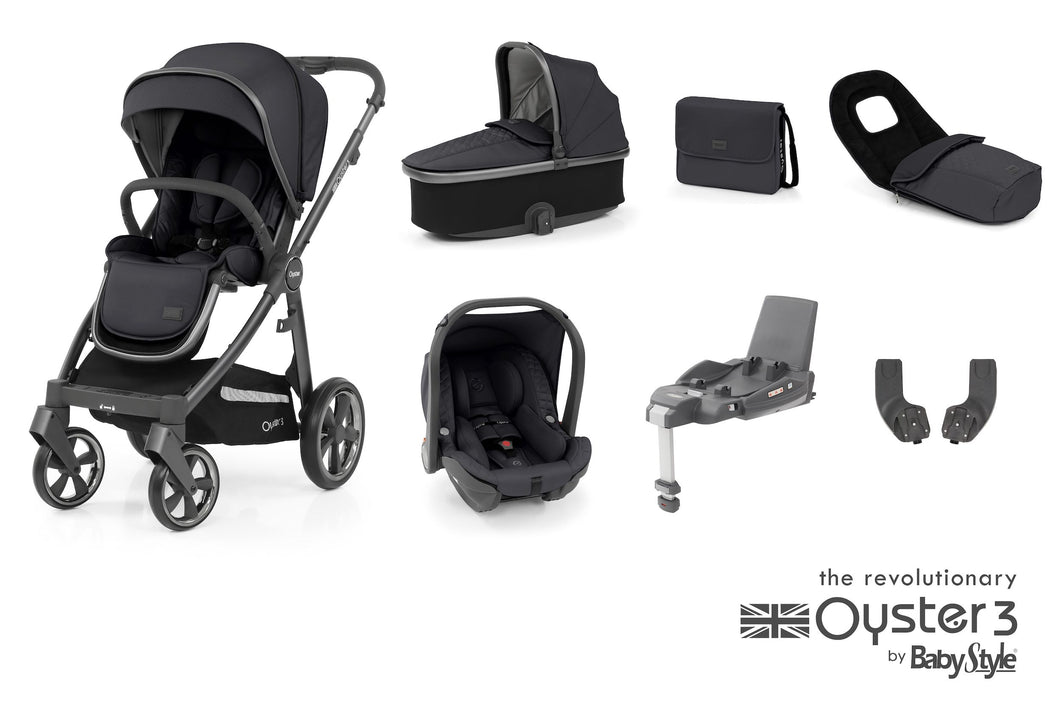 LAST ONE  - SAVE AN EXTRA £100   Babystyle Oyster Pram System - SPECIAL EDITION - Graphite Travel System Luxury Bundle